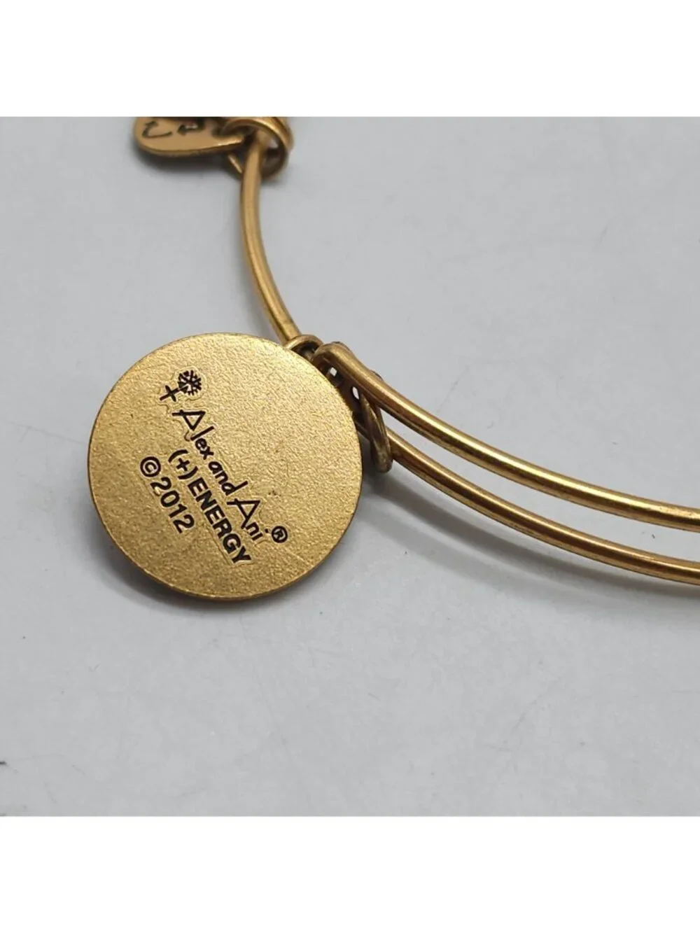 Alex And Ani Gold-Tone Family Tree Charm Bangle Bracelet Adjustable 2012 Energy